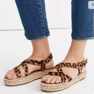 Madewell Asymmetrical Espadrilles Sandals In Calf Hair